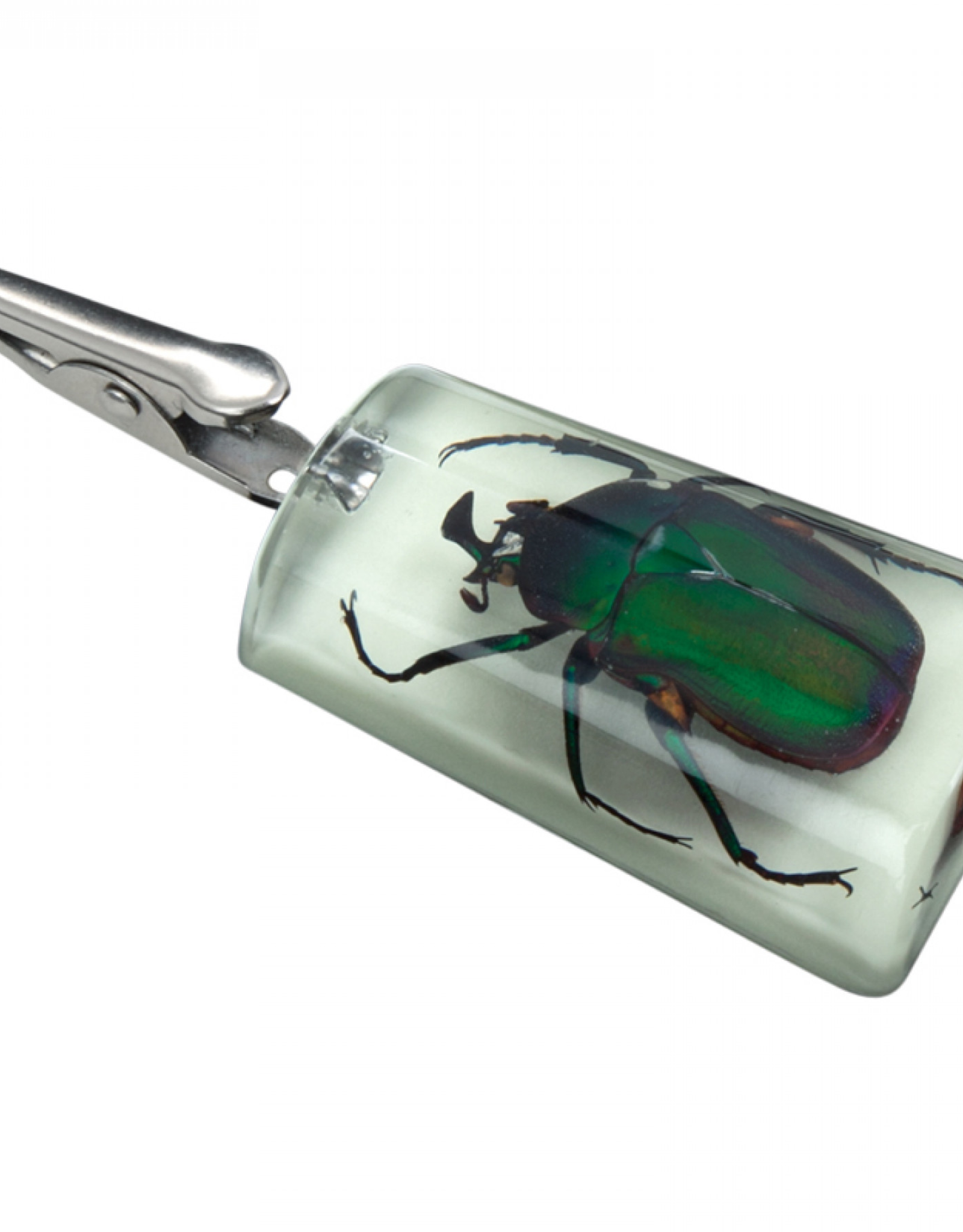 Glow-in-the-Dark Stand-Up Emerald Rose Chafer Clip