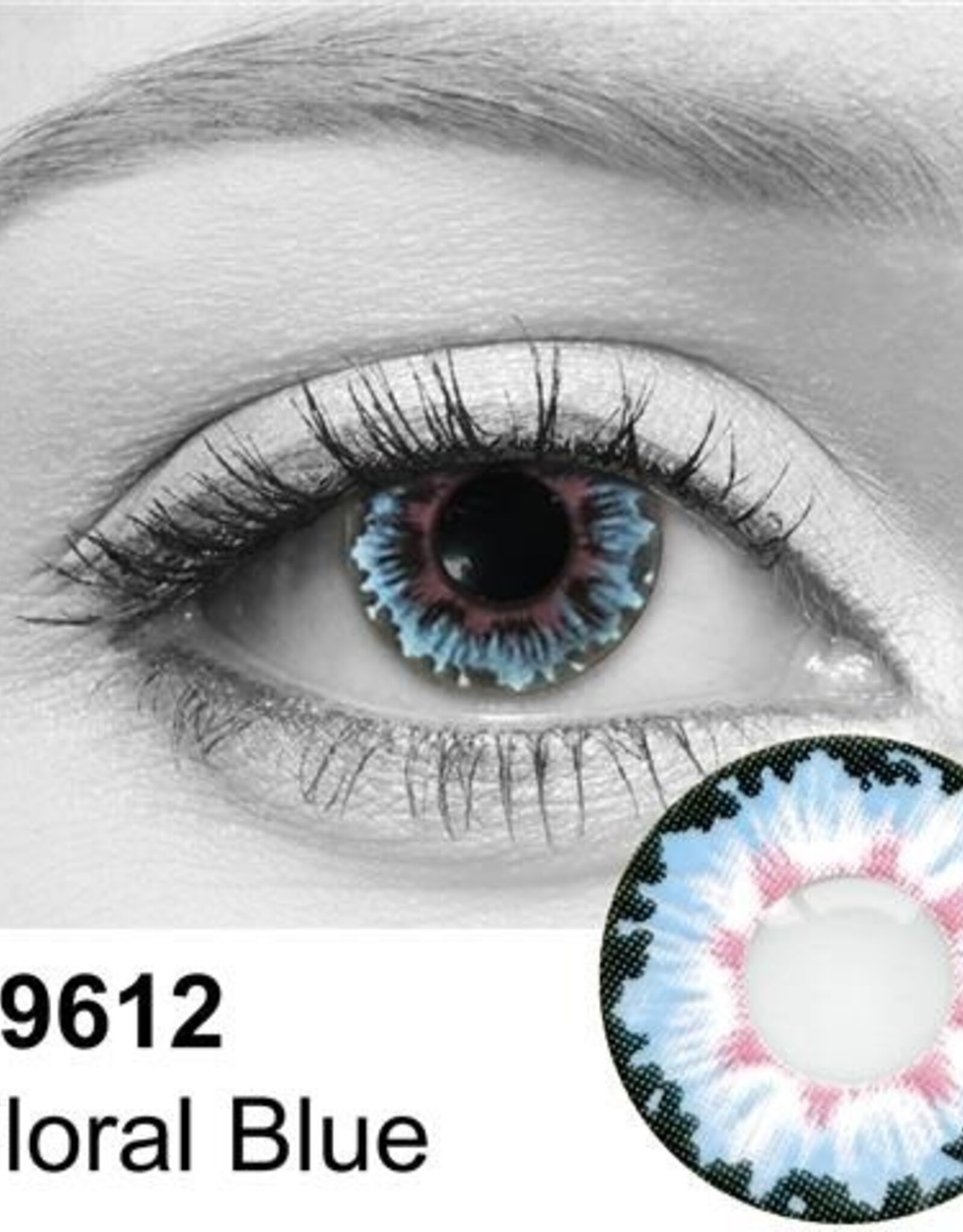 Floral Blue Contact Lenses