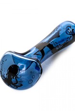 Red Eye Glass 4.5" Sapphire Blue Octopus Pipe