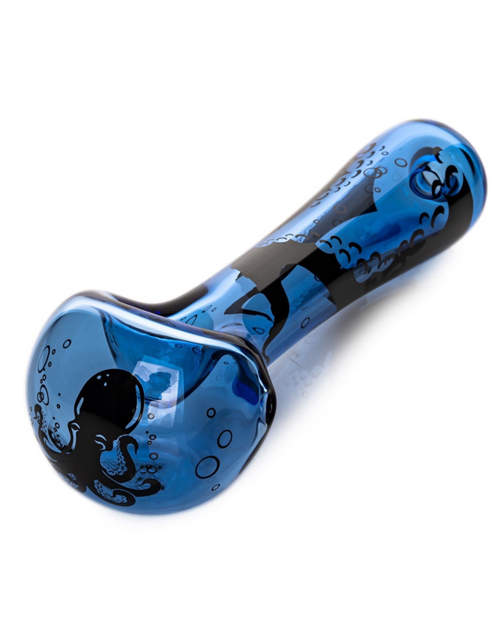 Red Eye Glass 4.5" Sapphire Blue Octopus Pipe