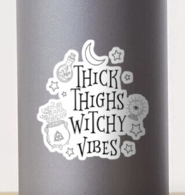 Thick Thighs & Witchy Vibes Sticker