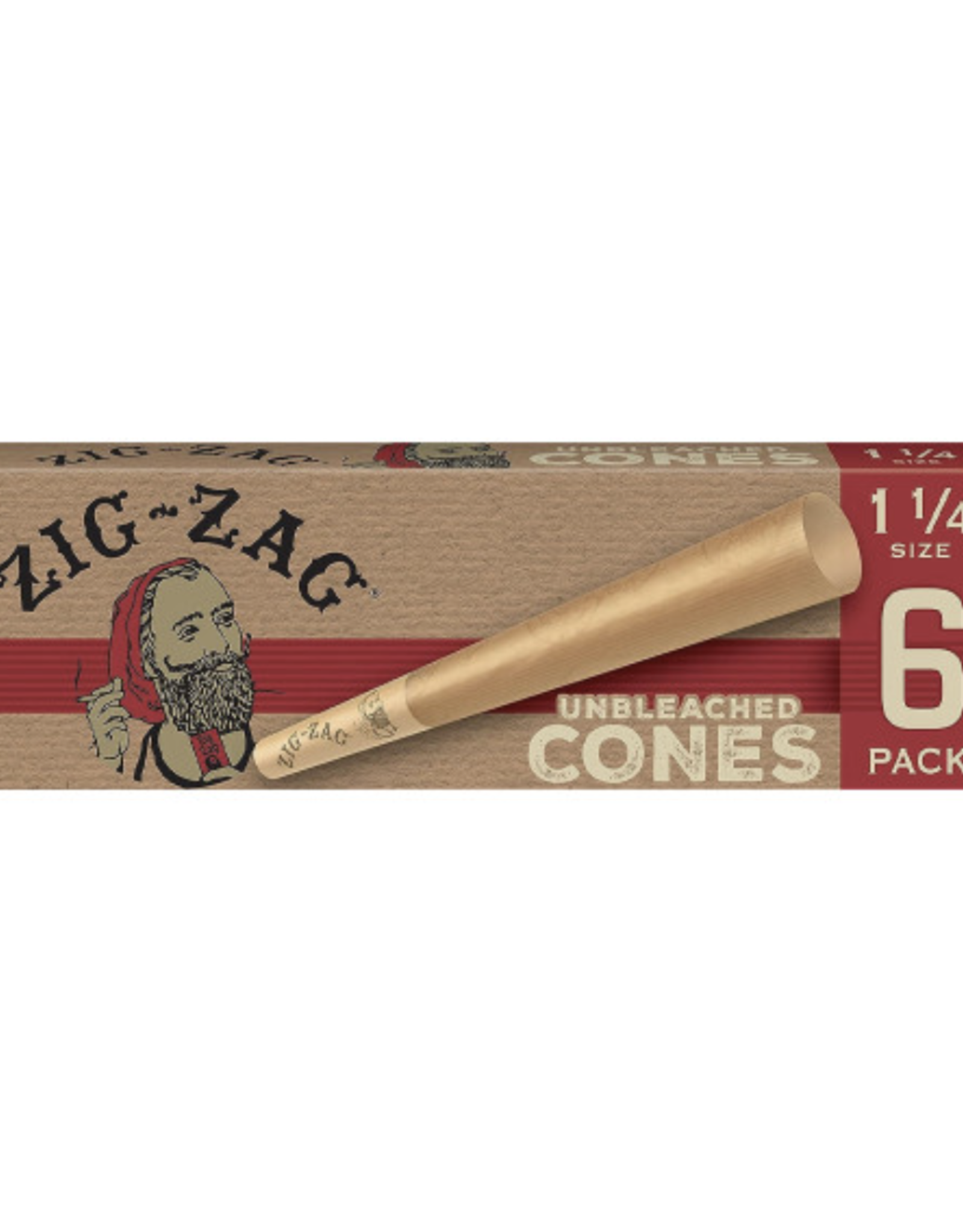 Zig-Zag 1¼" Unbleached Cones - 6 Pack