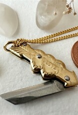 "Love Hurts" Hearts and Arrow Pocket Knife Charm Necklace