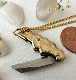 "Love Hurts" Hearts and Arrow Pocket Knife Charm Necklace