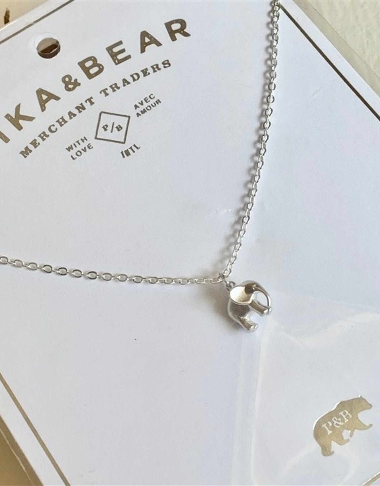 "Sheldrick" Baby Elephant Charm Necklace in Silver