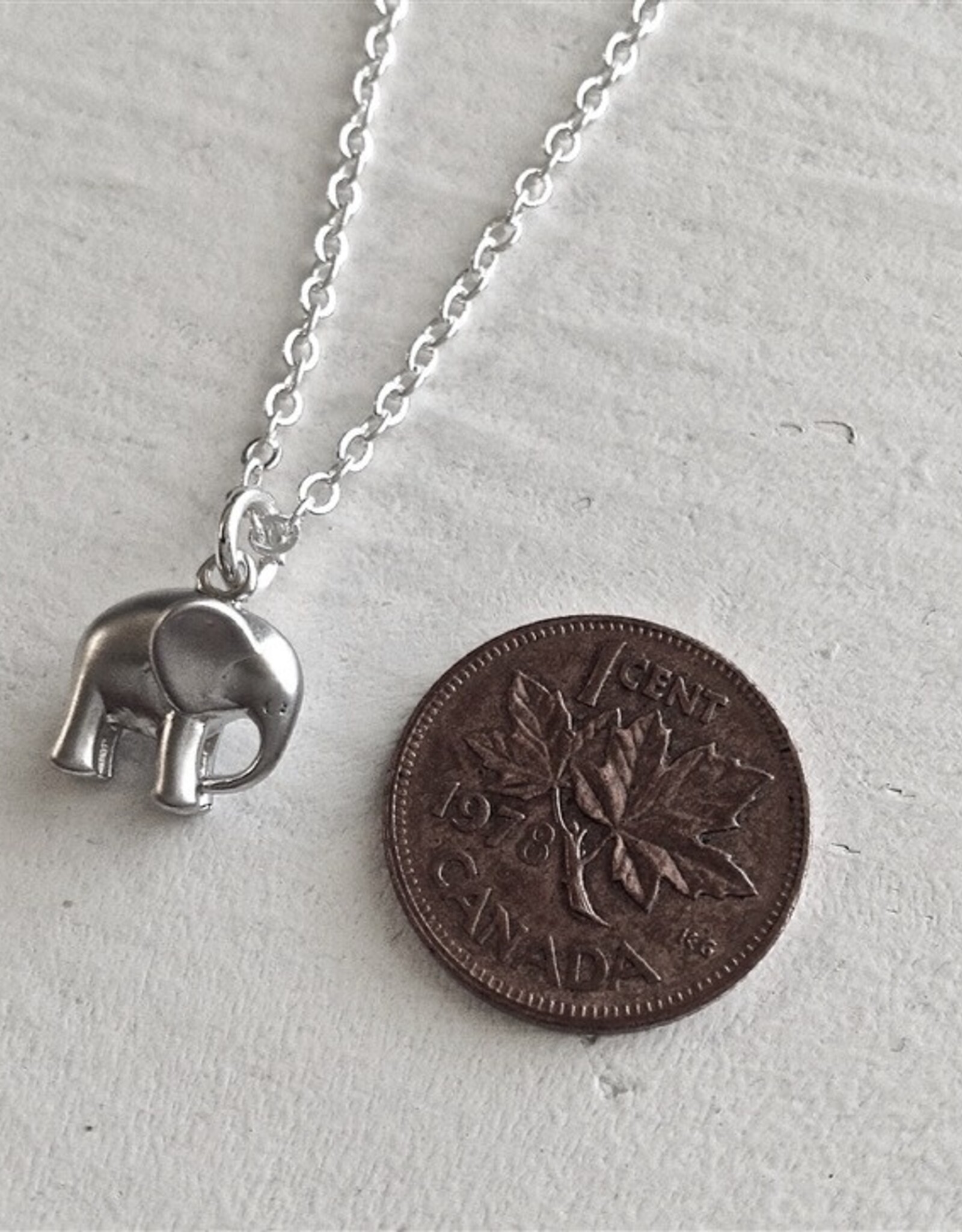 "Sheldrick" Baby Elephant Charm Necklace in Silver