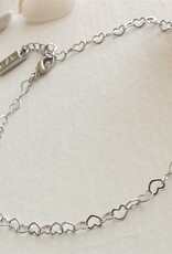 "Love Bites" Tiny Heart Chain Necklace in Silver
