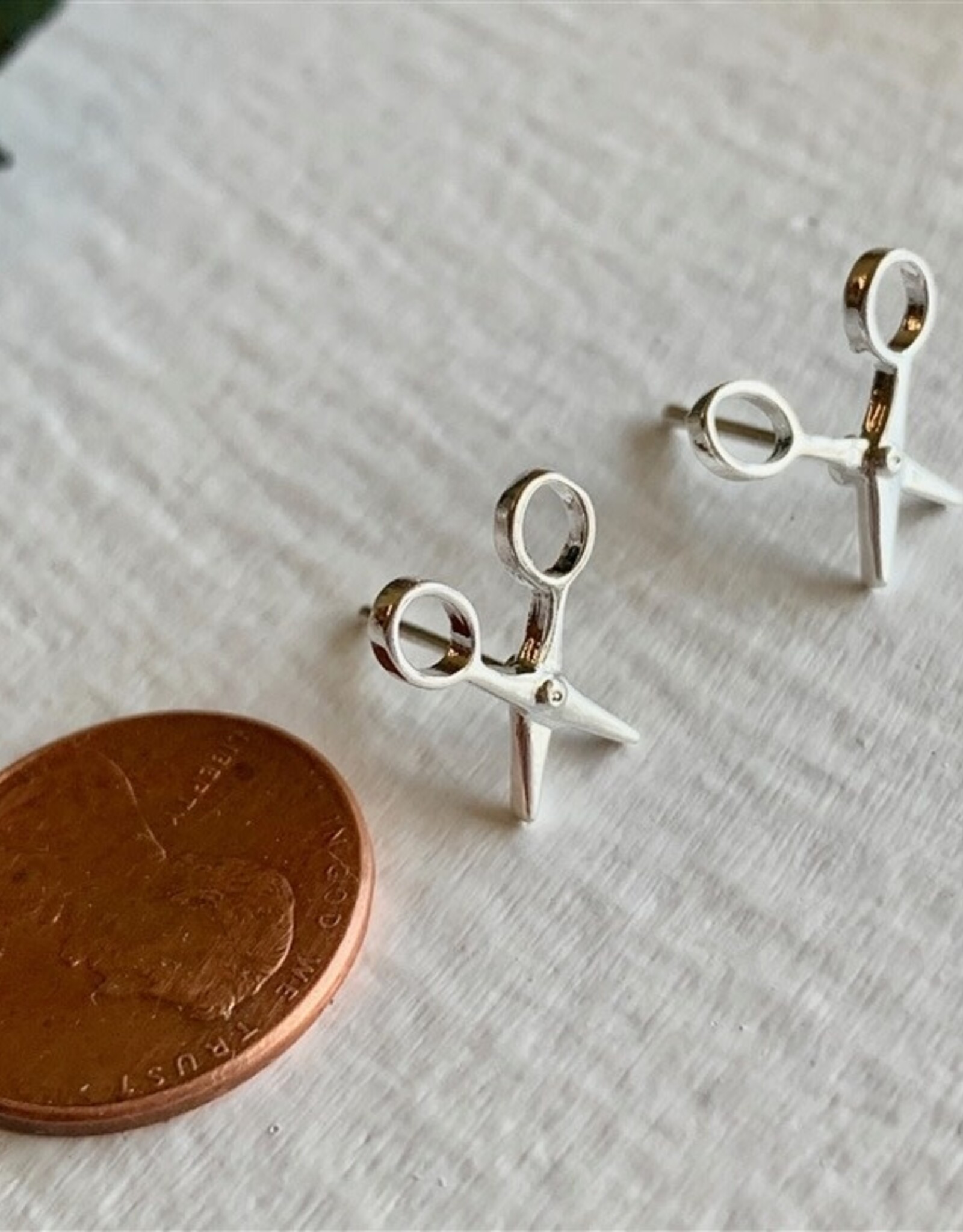 "Snips" Scissor Stud Earrings in Silver