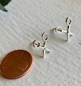 "Snips" Scissor Stud Earrings in Silver