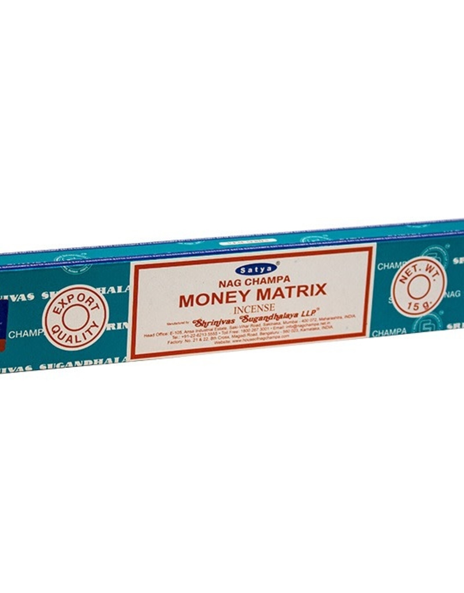 Satya Money Matrix Incense Sticks (15 Gram Box)