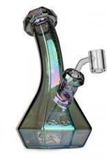 Red Eye Glass 8" Metallic Terminator Finish Carina Lean Back Beaker Base Rig by Red Eye Glass