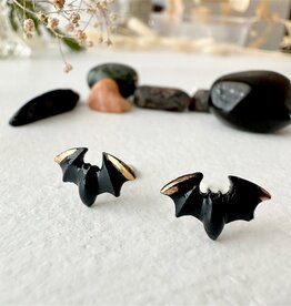 "Lugosi" Porcelain Bat Stud Earrings