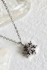 "Norquay" Snowflake Charm Necklace in Silver