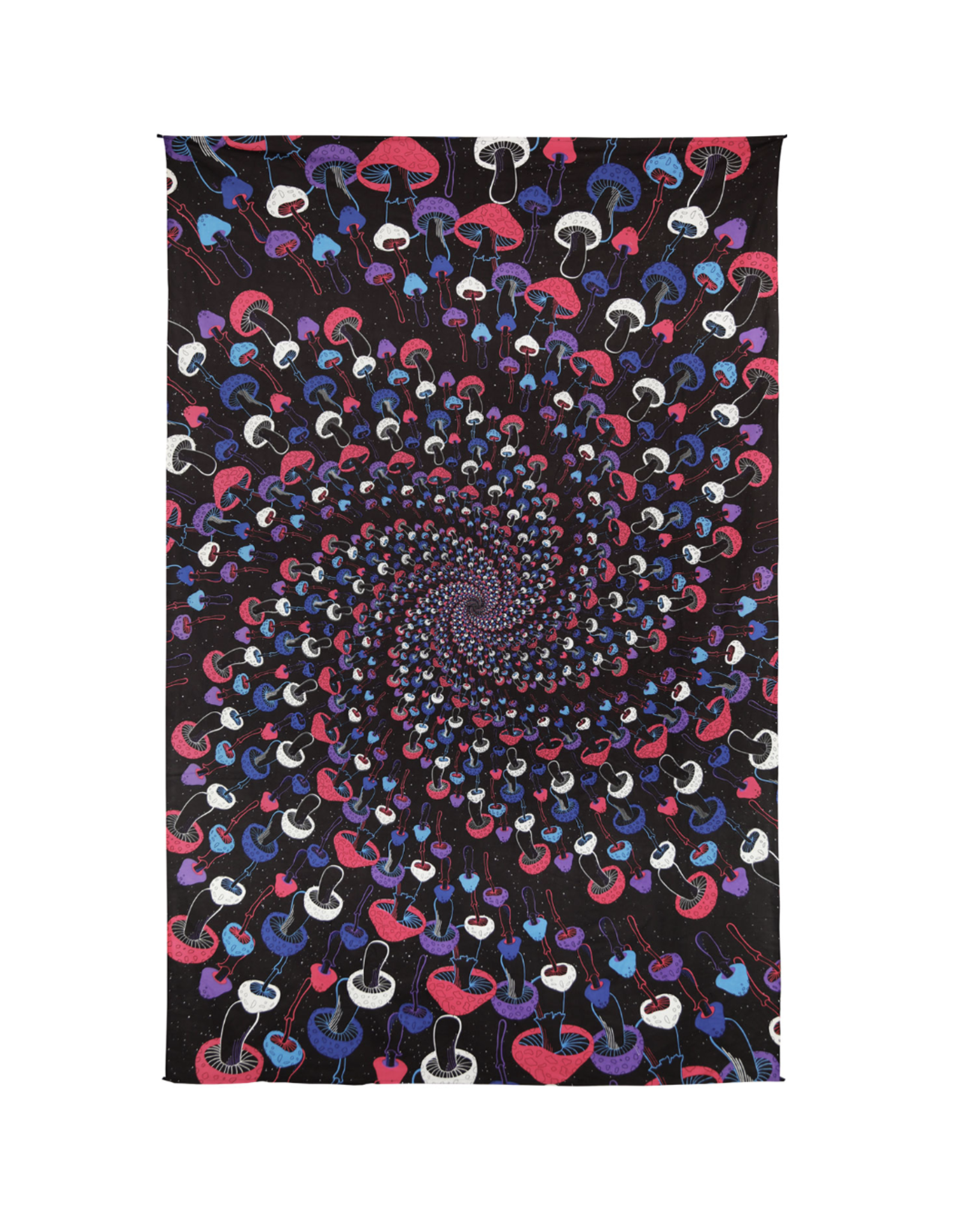 3D Glow Shroom Spiral Mini Tapestry 30"x45"