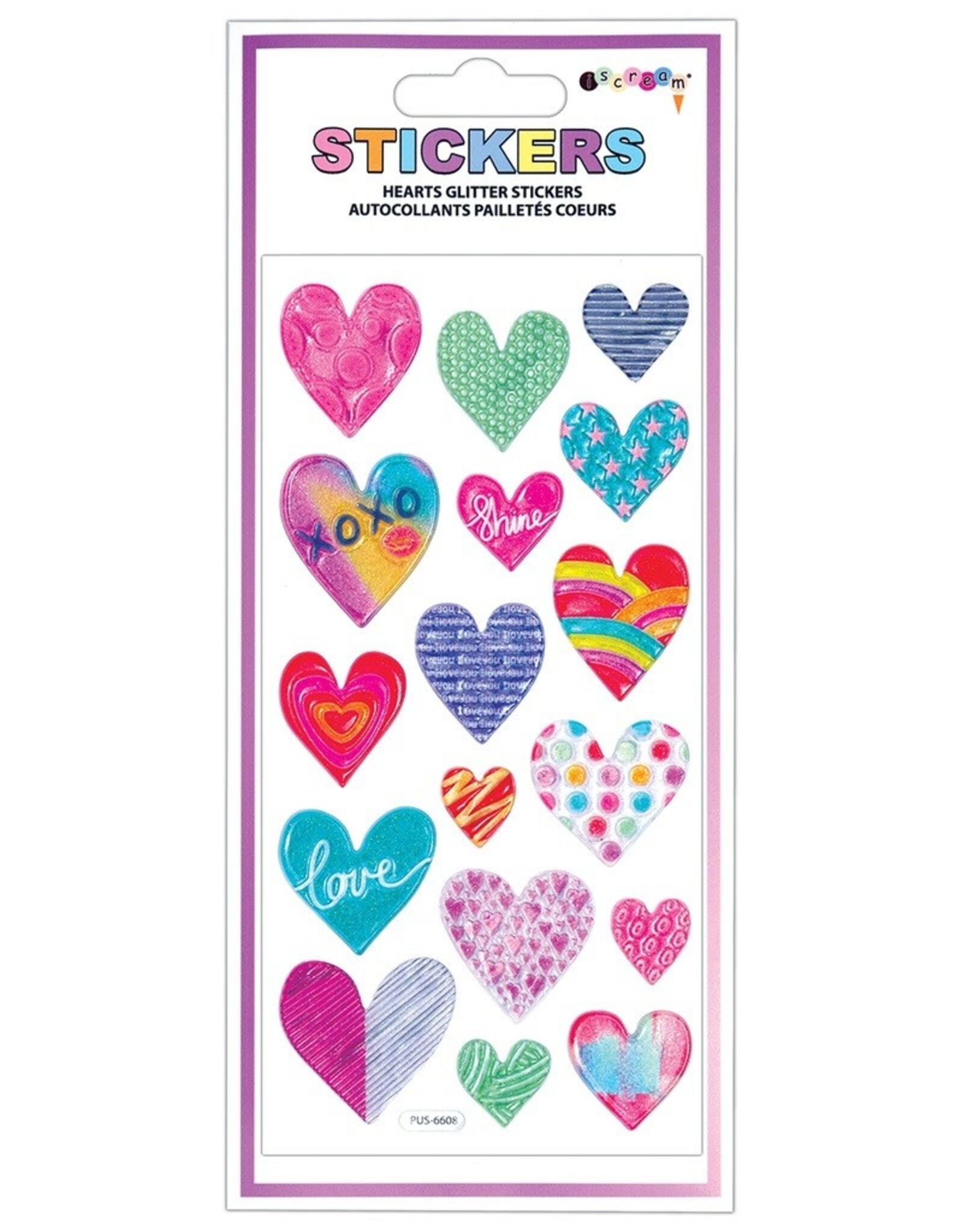 Hearts Glitter Stickers