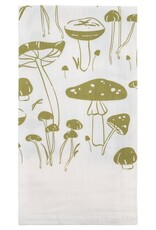 Mushroom Block Print Tea Towel