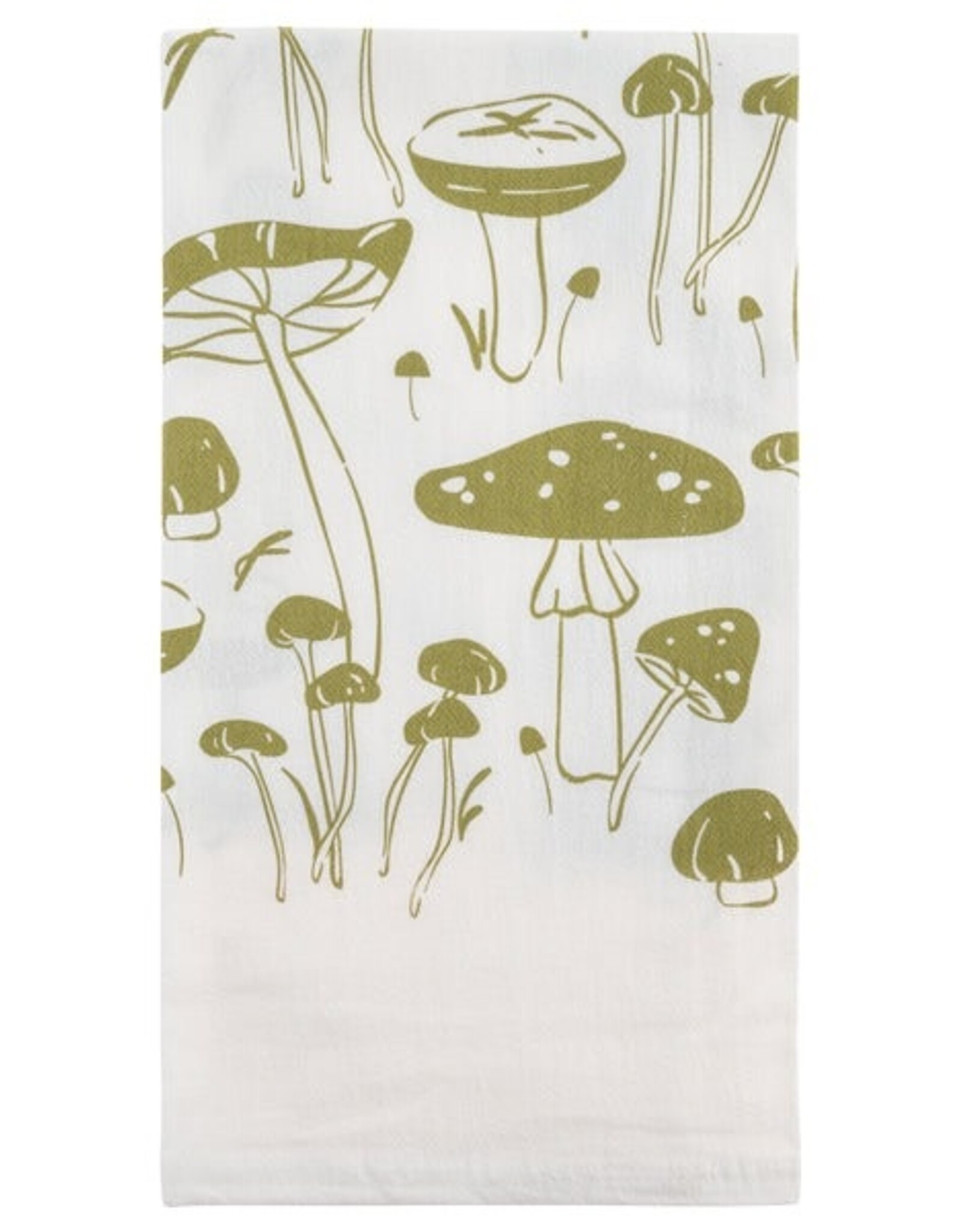 Mushroom Block Print Tea Towel