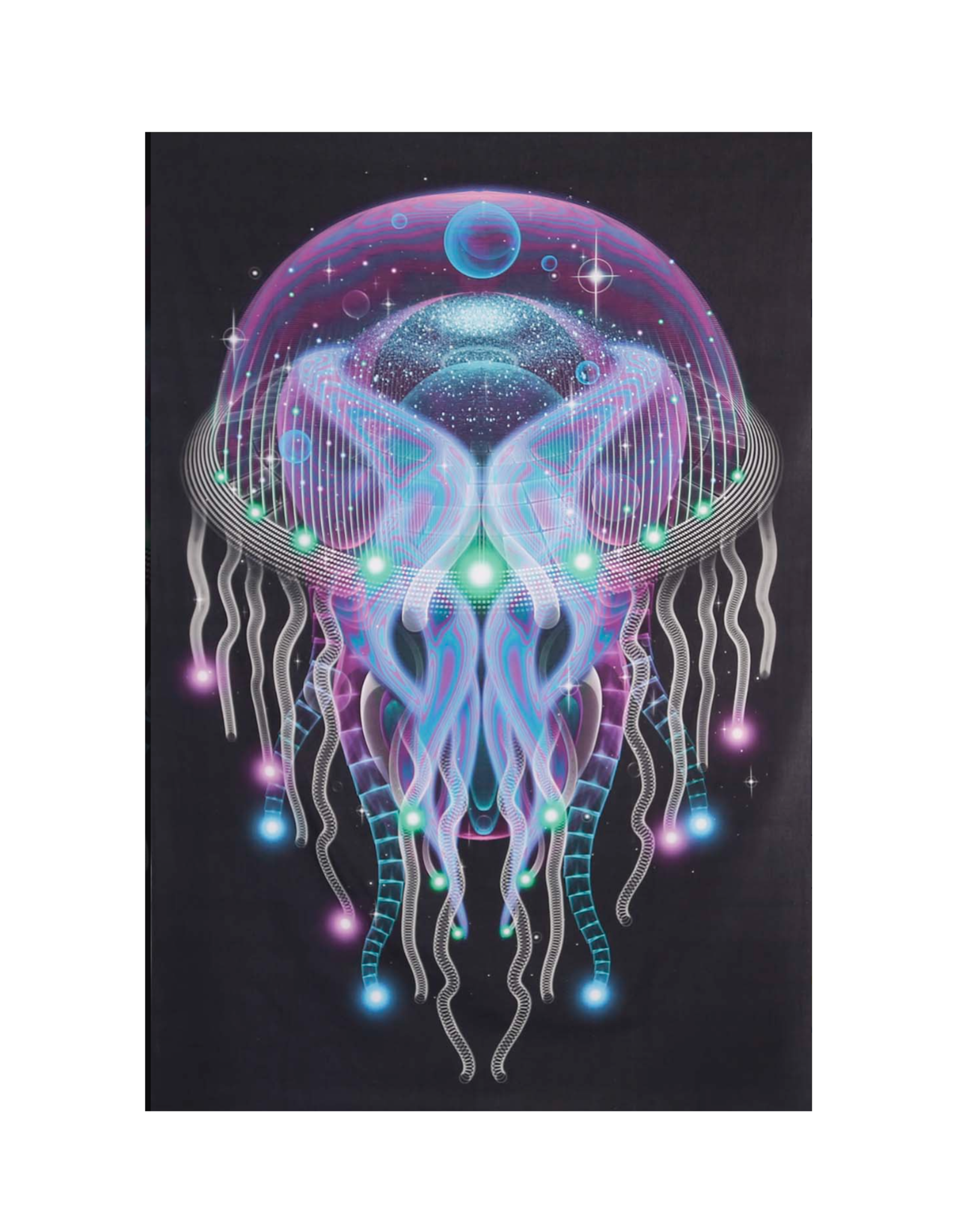 Psychezoa Luminosum Heady Art Print Tapestry 53"X85" - Artwork by Samuel Farrand