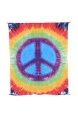 Rainbow Peace Sign Tie-Dye Mini Tapestry 30"x45"