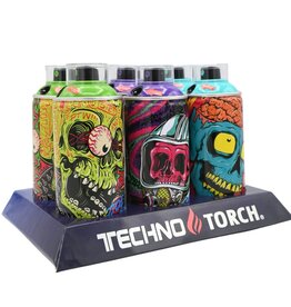 Techno Small Spray Can Torch Lighters - Electro Skull