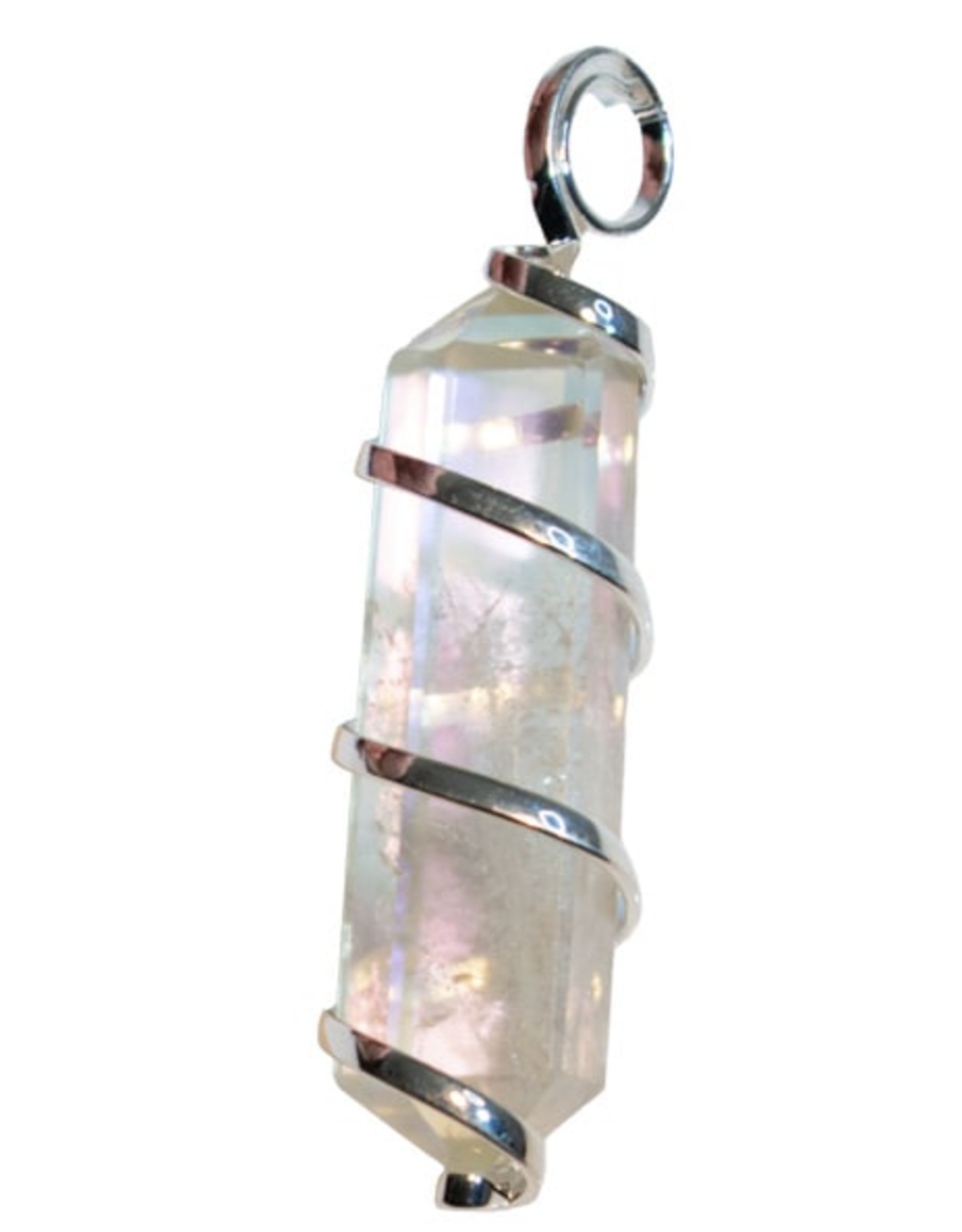 Angel Aura Clear Quartz Point Twist Necklace