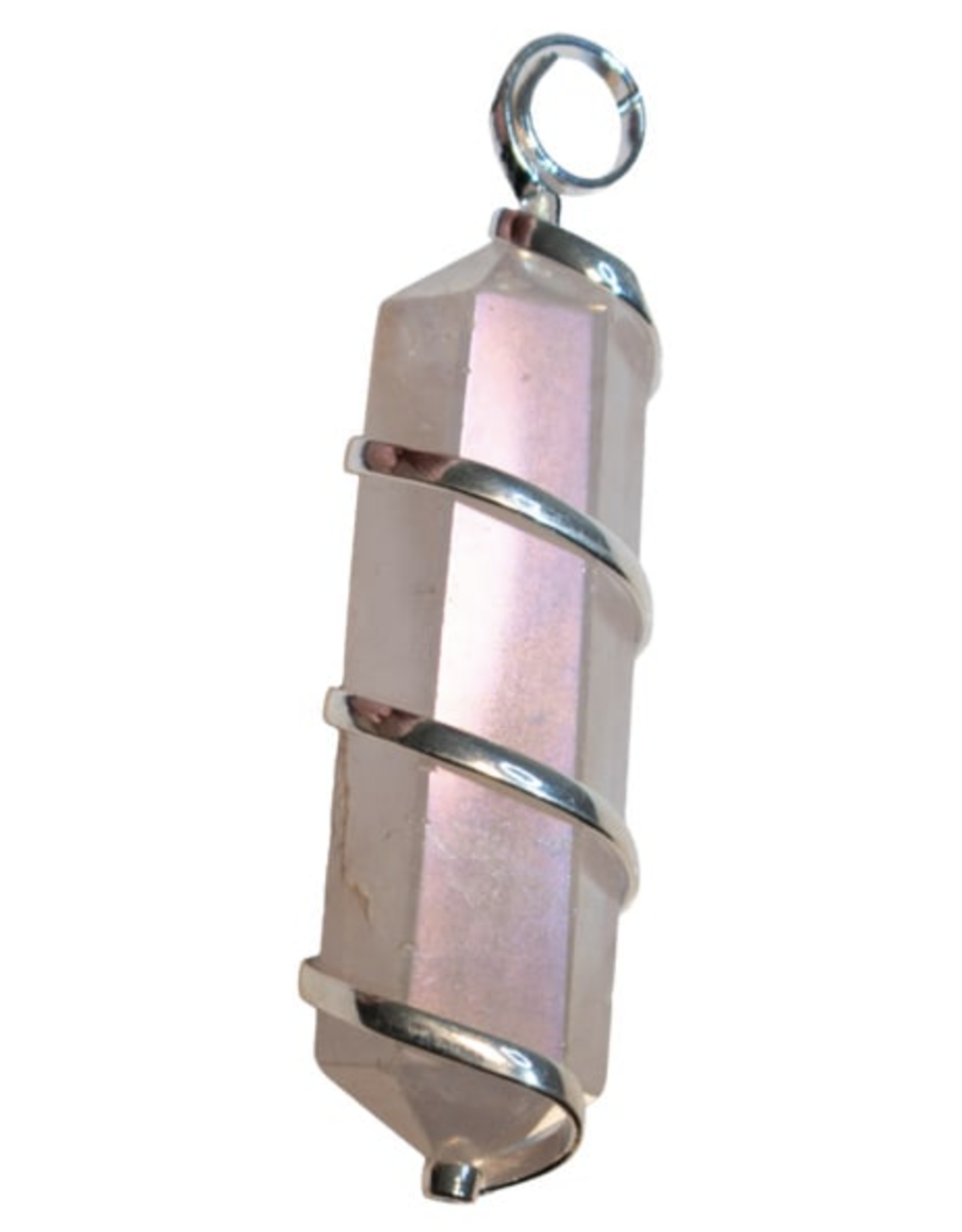 Angel Aura Rose Quartz Point Twist Necklace