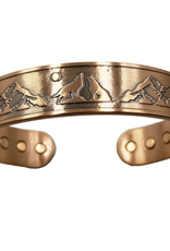 Wolf & Mountains Magnetic Copper Bangle
