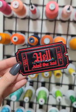 Black Holo Hell Admit One Soul 666 Gothic Iron On Patch