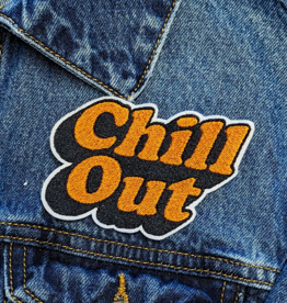Chill Out Word Iron On Embroidered Patch