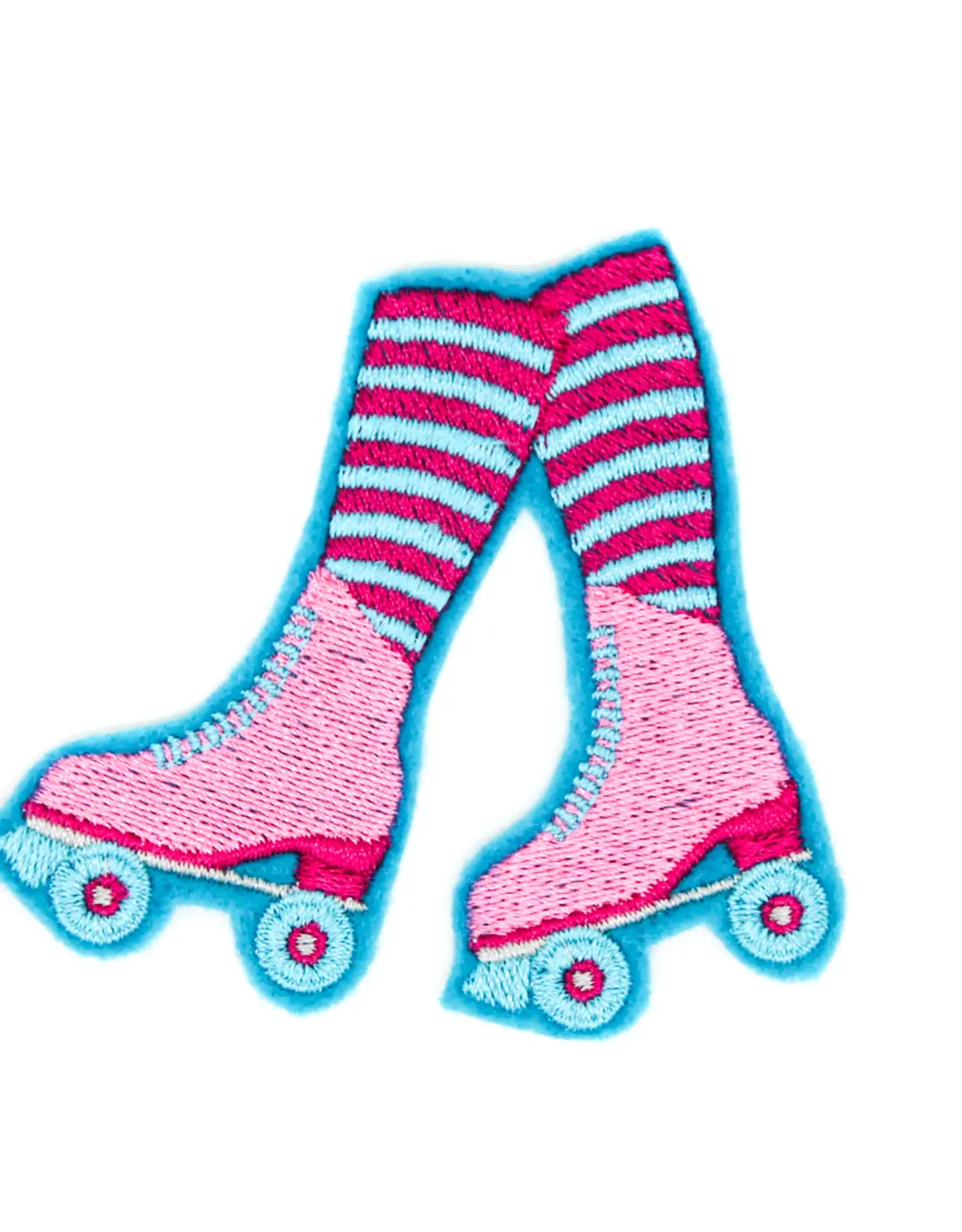 Cotton Candy Roller Skates Iron On Embroidered Patch