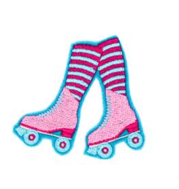 Cotton Candy Roller Skates Iron On Embroidered Patch