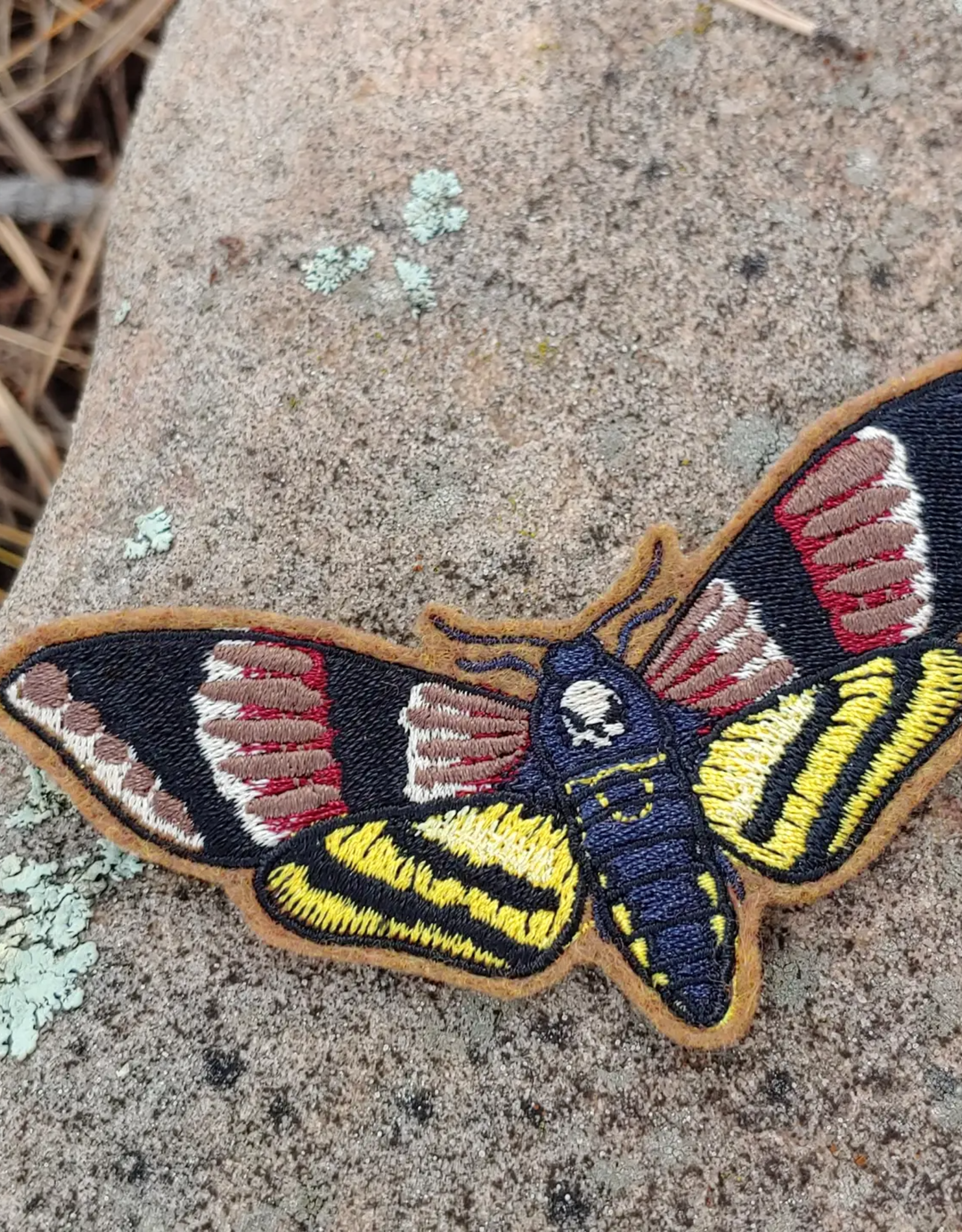 Death Head Hawkmoth Embroidered Iron On Patch