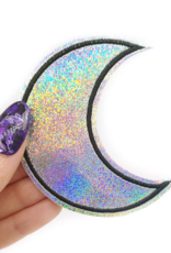 Holographic Glitter Crescent Moon Vinyl Iron On Patch