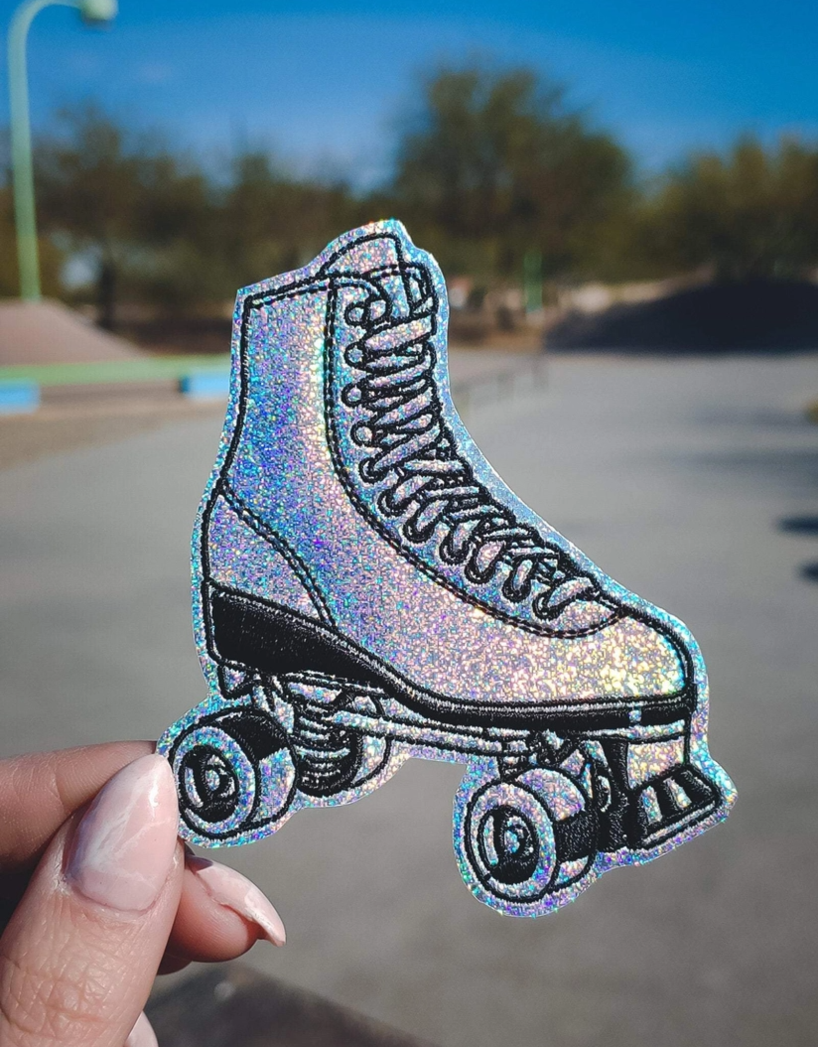 Holographic Glitter Quad Roller Skate Vinyl Patch