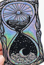 Large Sun & Moon Hourglass Holographic Glitter Vinyl Patch