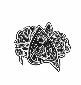 Mystique Ouija Planchette Roses Large Black & White Patch