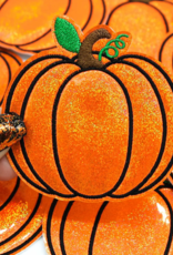Orange Holographic Pumpkin Embroidered Iron On Patch