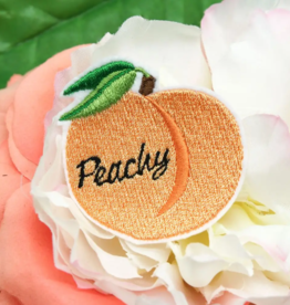 Peachy Peach Fruit Iron On Embroidered Patch