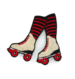 Roller Derby Skates Iron On Embroidered Patch