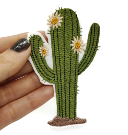 Saguaro Cactus Embroidered Iron On Patch