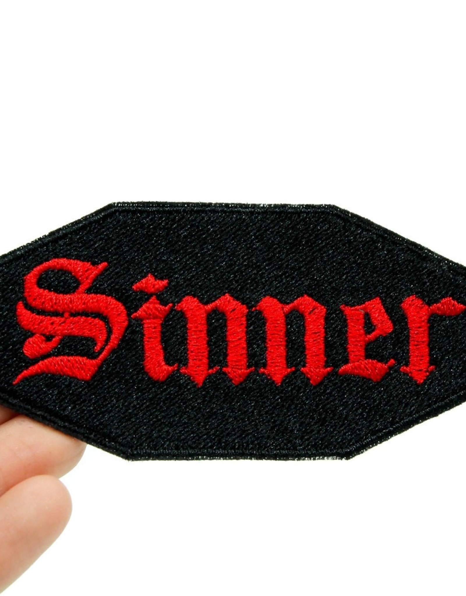 Sinner Embroidered Patch with Iron On Adhesive