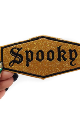 Spooky Gold and Black Glitter Vinyl Embroidered Patch
