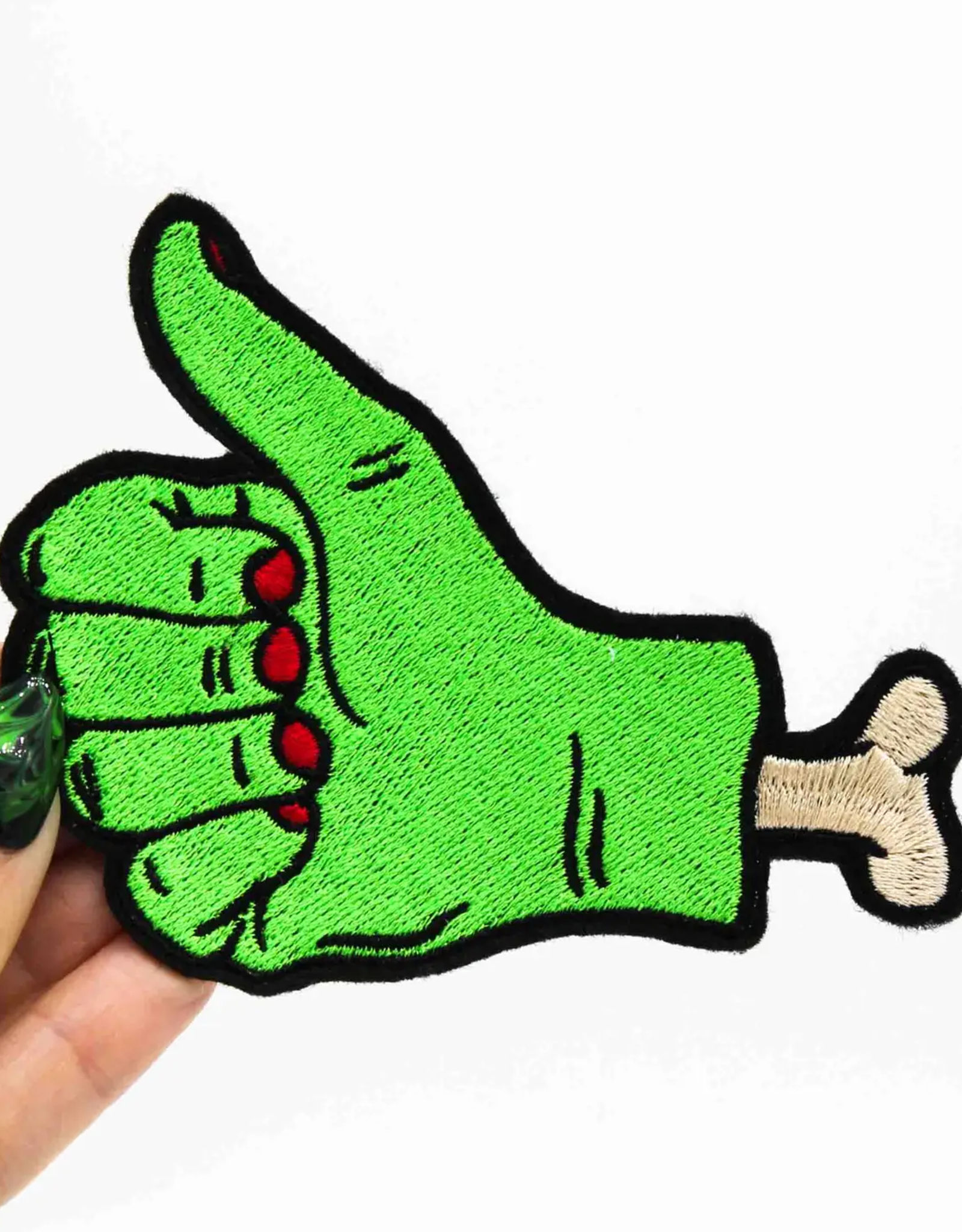 Thumbs Up Zombie Hand Embroidered Iron On Patch