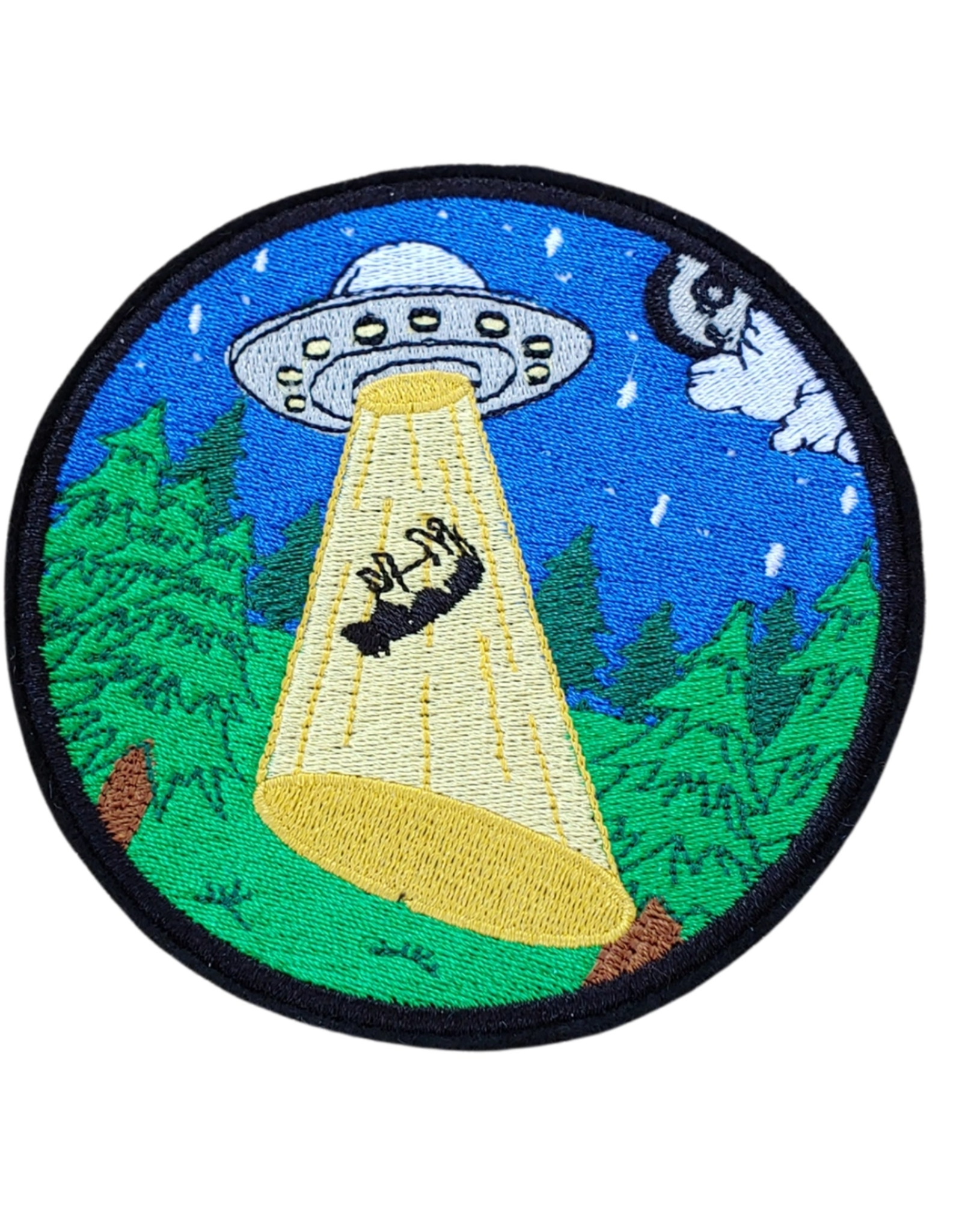 UFO Alien Cow Abduction Embroidered Iron On Patch