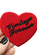 Vintage Forever Heart Iron On Embroidered Patch