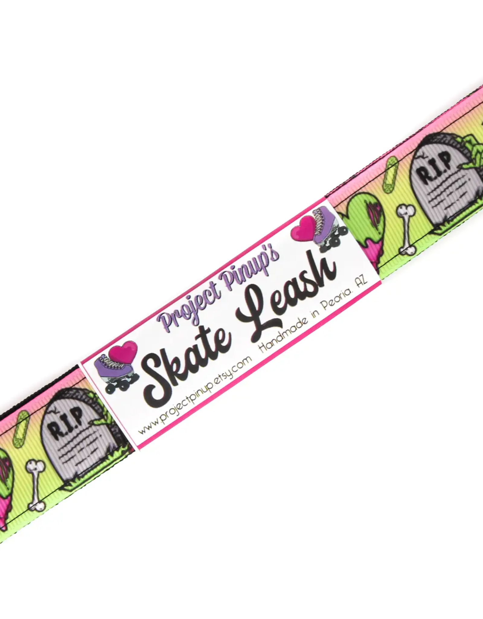 Zombie Love Adjustable Roller Skate Leash with D Rings
