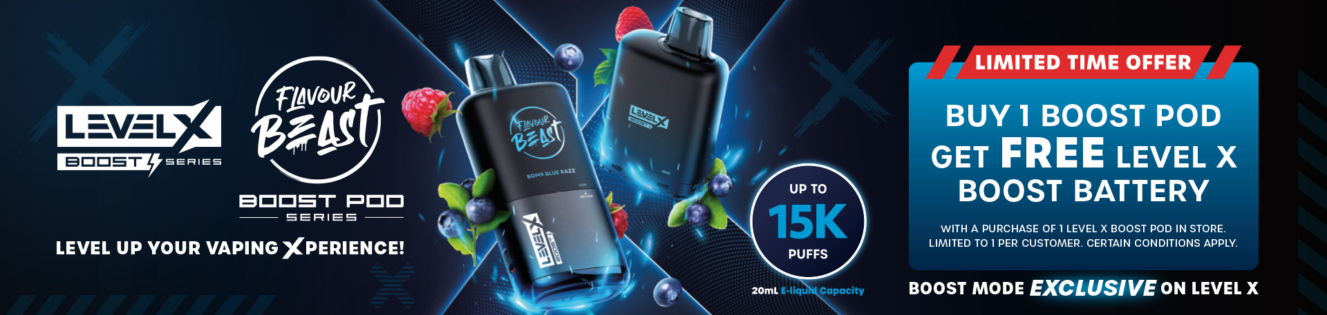 Free Boost Battery with Purchase of Boost Pod (While Supplies Last)