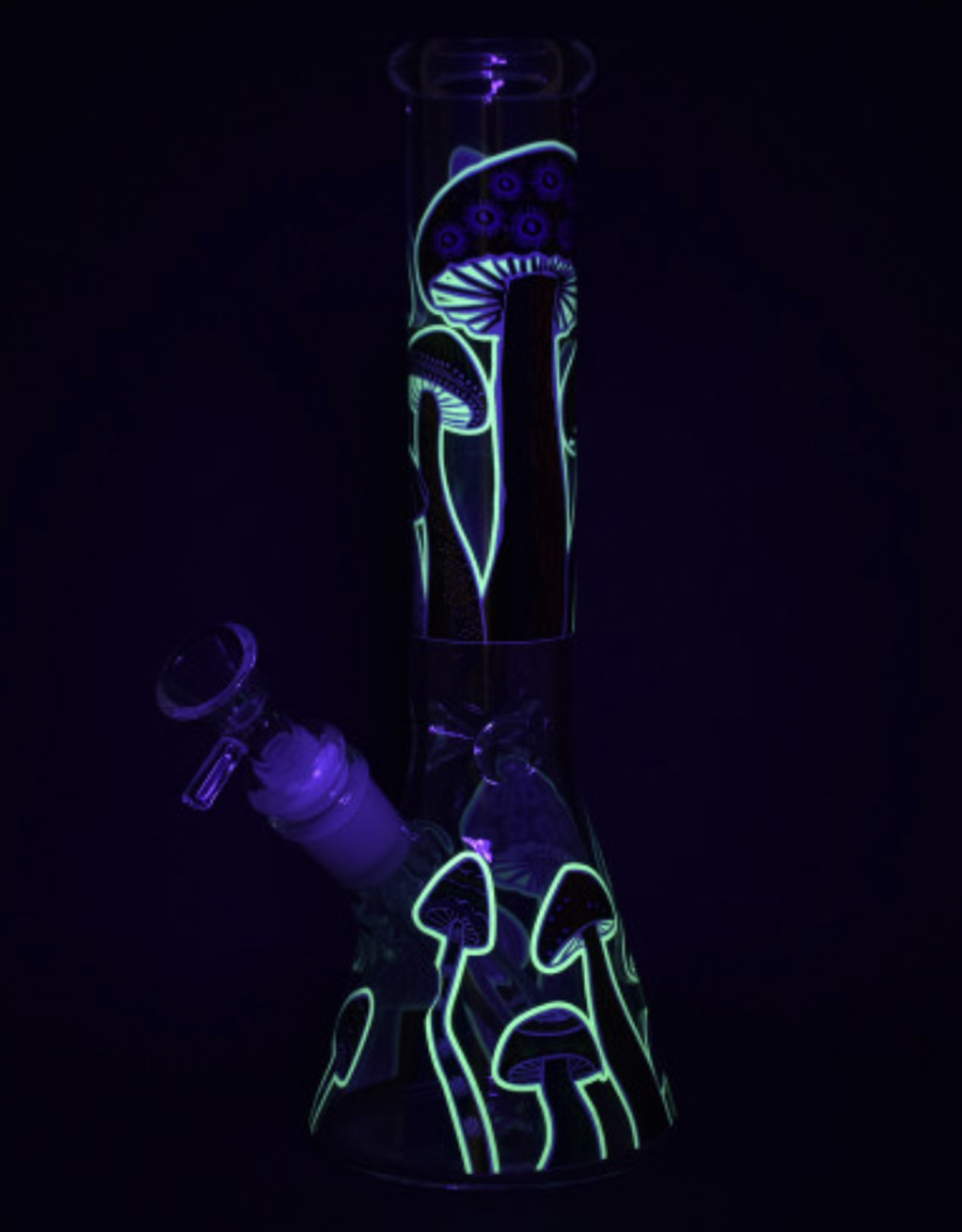 10" Shrooms Are Watching Glow Beaker