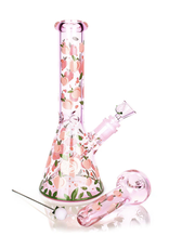 Pulsar 10" Peaches & Cream Beaker, Pipe and Poker Glow Combo