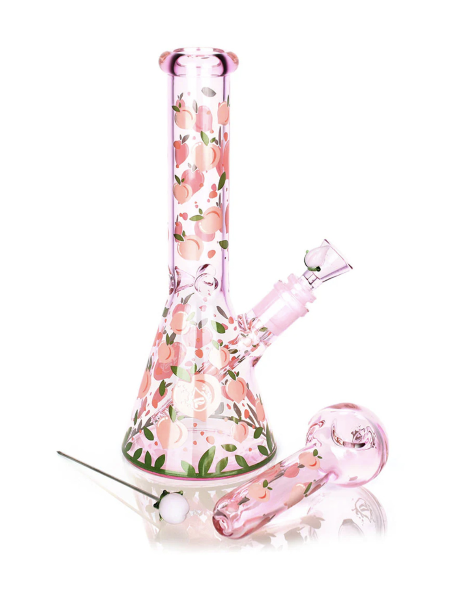 Pulsar 10" Peaches & Cream Beaker, Pipe and Poker Glow Combo
